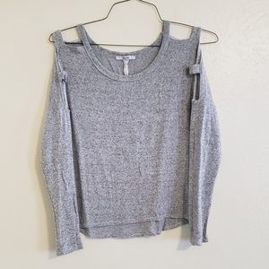 Cropped Gray Cutout Sweater